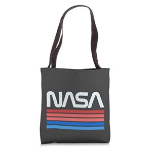 60s 70s vintage retro nasa worm logo vintage nasa gift idea tote bag