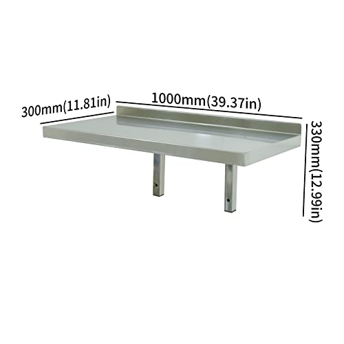 DULNICE Stainless Steel Wall Shelf Commercial Kitchen Shelves Mount Floating Shelving for Restaurant (39.4" x 12.6")