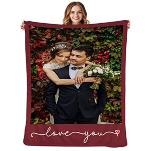 macucop custom blanket with photos customized personalized flannel throw blankets,unique gifts for girlfriend boyfriend wife husband women romantic birthday wedding christmas valentines day