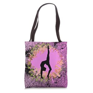 pink gymnastics funky graphic design gymnast handstand queen tote bag