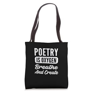 poetry is oxygen book author tote bag