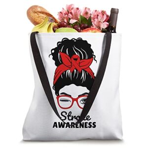 Stroke Awareness Month Afro Black Women Mom Stroke Survivor Tote Bag