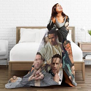 Soft Flannel Ryan Reynolds Blanket Collage Throw Home Decor Gift for Men/Women 50''×40'' (USMEI5000)