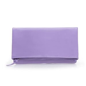 ixebella classy clutch purse for women soft pu zipper foldover clutch cocktail prom wedding wedding handbag (lavender)