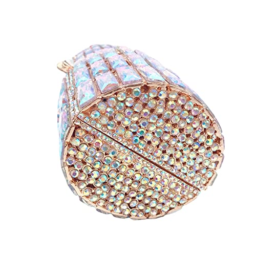 DEBIMY Women Rhinestone Crystal Lipstick Shape Evening Clutch Vintage Wedding Party Banquet Handbag Purses Red Black