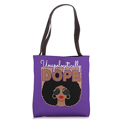 Unapologetically Dope Black Pride Afro American Purple Tote Bag