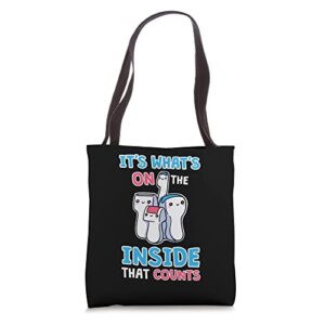 it’s what’s on the inside that counts sonographer tote bag