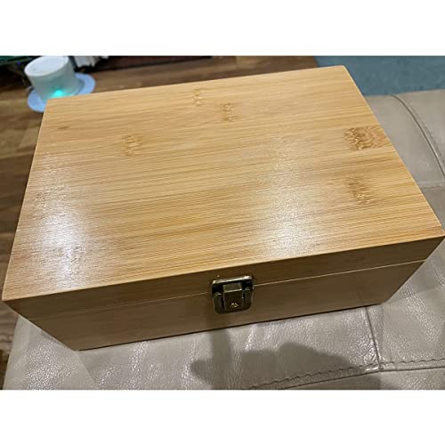 IFMOUKMI Large Bamboo Storage Box Set with Lock Kitchen Spice Organizer with Reasonable Space Layout and All Accessories to Meet Storage Needs