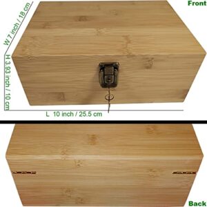 IFMOUKMI Large Bamboo Storage Box Set with Lock Kitchen Spice Organizer with Reasonable Space Layout and All Accessories to Meet Storage Needs