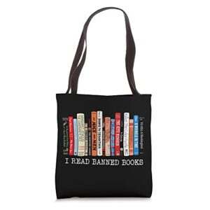 i read banned books week librarian freadom reader nerd tote bag