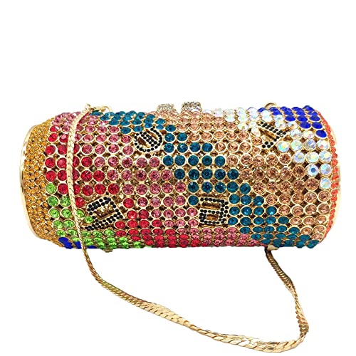 DEBIMY Crystal Rhinestone Evening Clutch Fashion Can Shape Sparkly Evening Bags Women's Wedding Party Purse and Handbag Colorful