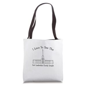ft lauderdale fl temple, i love to see my temple, happy tote bag