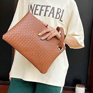 Hycurey Clutch Bags for Women Evening Clutch Purses Large Woven Clutch Purse Oversized Clutch Wallet Wrist Bags for Girls