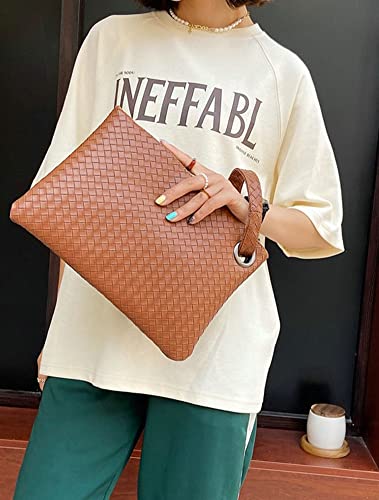 Hycurey Clutch Bags for Women Evening Clutch Purses Large Woven Clutch Purse Oversized Clutch Wallet Wrist Bags for Girls