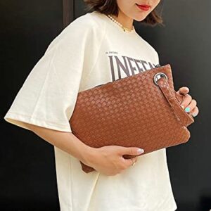 Hycurey Clutch Bags for Women Evening Clutch Purses Large Woven Clutch Purse Oversized Clutch Wallet Wrist Bags for Girls