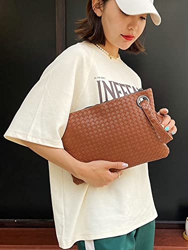 Hycurey Clutch Bags for Women Evening Clutch Purses Large Woven Clutch Purse Oversized Clutch Wallet Wrist Bags for Girls