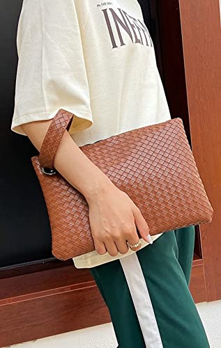 Hycurey Clutch Bags for Women Evening Clutch Purses Large Woven Clutch Purse Oversized Clutch Wallet Wrist Bags for Girls