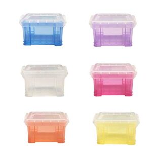6 pack mini storage boxes plastic storage box organiser box with lid small storage bin box