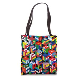 75 flags of the world, worlds flags tote bag