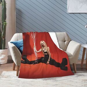 MAUDSIND Fashionable Customized Avril Actress Lavigne Love Sux Ultra-Soft Micro Fleece Blanket Air Conditioning Blanket for Men Black