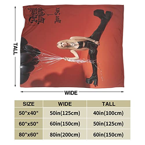 MAUDSIND Fashionable Customized Avril Actress Lavigne Love Sux Ultra-Soft Micro Fleece Blanket Air Conditioning Blanket for Men Black