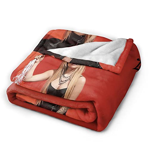 MAUDSIND Fashionable Customized Avril Actress Lavigne Love Sux Ultra-Soft Micro Fleece Blanket Air Conditioning Blanket for Men Black