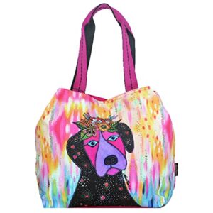 laurel burch violet puppy dog large gap tote bag