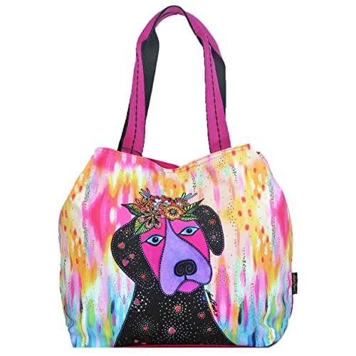 Laurel Burch Violet Puppy Dog Large Gap Tote Bag