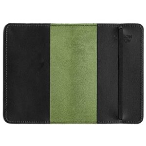 Oberon Design Dragonfly Pond Pocket Notebook Cover, Fits Many 5.5 x 3.5 Inch Notebooks, Embossed Genuine Leather, Fern Color, Made in the USA