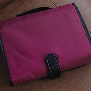 Tri-Fold Bible Cover, Bible Study Organizer, Velcro Closure, Nylon, Cranberry/Black, Extra Large