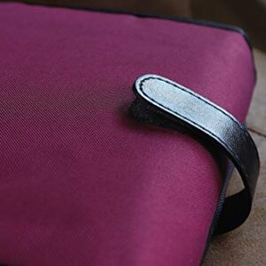 Tri-Fold Bible Cover, Bible Study Organizer, Velcro Closure, Nylon, Cranberry/Black, Extra Large