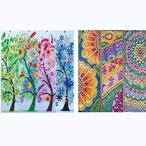 Diamond Bookmarks for Christmas: Four Seasons Trees Bookmarks and 3 Mandala Diamond Art Bookmarks