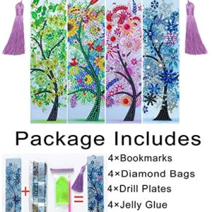 Diamond Bookmarks for Christmas: Four Seasons Trees Bookmarks and 3 Mandala Diamond Art Bookmarks