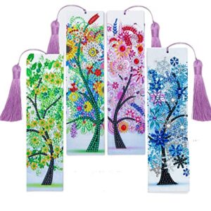 Diamond Bookmarks for Christmas: Four Seasons Trees Bookmarks and 3 Mandala Diamond Art Bookmarks