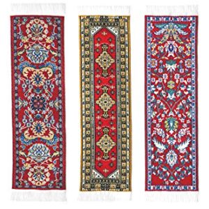 Oriental Carpet Bookmarks Urumchi - Authentic Woven Carpet - RUG BOOKMARKS - Beautiful, Elegant, Woven Cloth Bookmarks! Best Gifts for Men Women Adults Teens Teachers & Librarians!