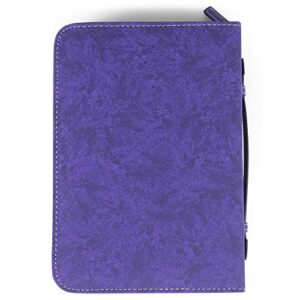 Hope Fill with Joy Purple Paisley 10 x 7 Vegan Leather Zippered Bible Cover with Handle, Large