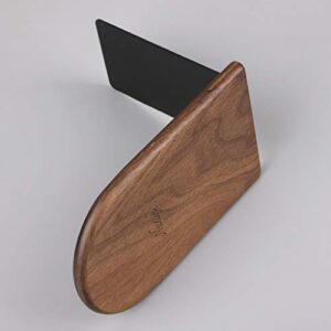 tegongse 1Ps Book Ends, Walnut Wood Bookends, Non-Skid Bookend Supports, Book Stopper for Books/Movies/CDs/Video Games