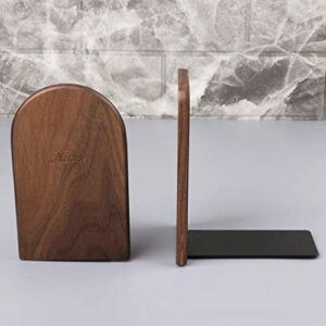 tegongse 1Ps Book Ends, Walnut Wood Bookends, Non-Skid Bookend Supports, Book Stopper for Books/Movies/CDs/Video Games