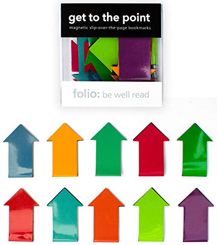 Get to The Point - Magnetic Last LINE Slip-Over-The-Page Arrow Bookmarks (Jewel Tone - Box of 10) Arrow Last Line Book Marker Pack is Ideal for Men, Women, Teachers, Librarians, Teens & Kids!