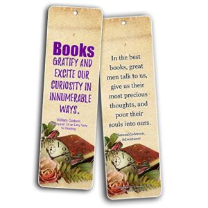 Creanoso Literary Avid Reading Quotes Bookmarker Cards (60-Pack) – Premium Quality Book Reading Bookmarks Design – Premium Gift for Men Women Adult, Bookworm – Awesome Bookmarks