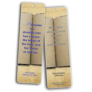 Creanoso Literary Avid Reading Quotes Bookmarker Cards (60-Pack) – Premium Quality Book Reading Bookmarks Design – Premium Gift for Men Women Adult, Bookworm – Awesome Bookmarks