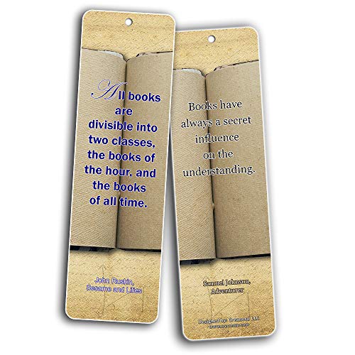 Creanoso Literary Avid Reading Quotes Bookmarker Cards (60-Pack) – Premium Quality Book Reading Bookmarks Design – Premium Gift for Men Women Adult, Bookworm – Awesome Bookmarks