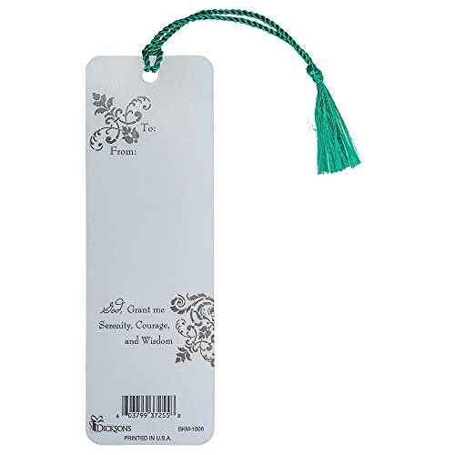 Serenity Prayer Aqua Blue 6 x 2 Cardstock Tassel Bookmarks Pack of 12