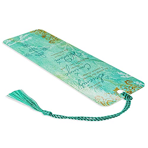 Serenity Prayer Aqua Blue 6 x 2 Cardstock Tassel Bookmarks Pack of 12