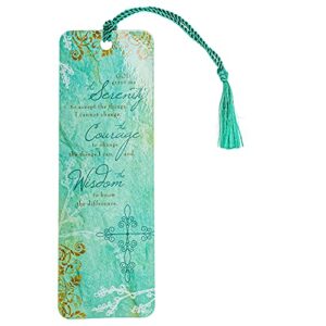 Serenity Prayer Aqua Blue 6 x 2 Cardstock Tassel Bookmarks Pack of 12