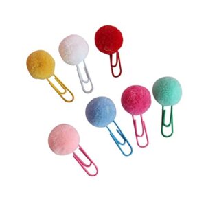 ARTIBETTER Paper Clips 72 pcs Cute Memo Bookmark Clips Accessories Metal Favors Kawaii Plush School Novelty Gift Office Note Pompom for Paper Color Shape Clip Random Party Mini Paperclips