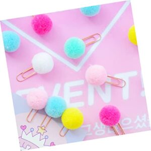 ARTIBETTER Paper Clips 72 pcs Cute Memo Bookmark Clips Accessories Metal Favors Kawaii Plush School Novelty Gift Office Note Pompom for Paper Color Shape Clip Random Party Mini Paperclips