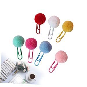 ARTIBETTER Paper Clips 72 pcs Cute Memo Bookmark Clips Accessories Metal Favors Kawaii Plush School Novelty Gift Office Note Pompom for Paper Color Shape Clip Random Party Mini Paperclips