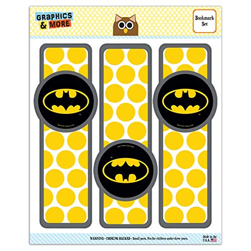 Batman Classic Bat Shield Logo Set of 3 Glossy Laminated Bookmarks