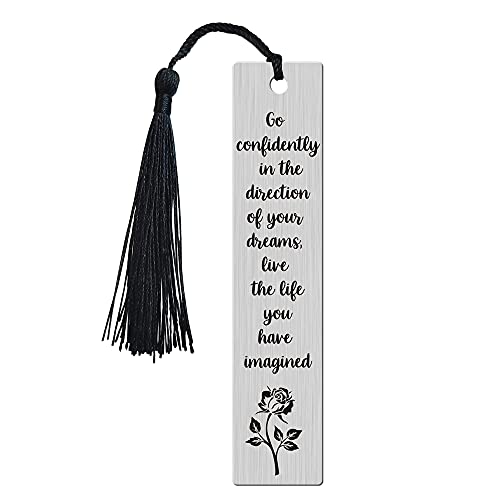 FIVE ELEPHANT Go Confidently Funny Inspirational Bookmark, Funny Reader Gifts, Reading Gifts, Gift for Men and Women, Book Lover Writers Friends